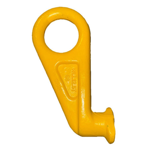 WLL 12.5T RIGHT Shipping Container Lifting Hook Yellow WLL12.5T, Unbranded – a yellow hook hook with a white background