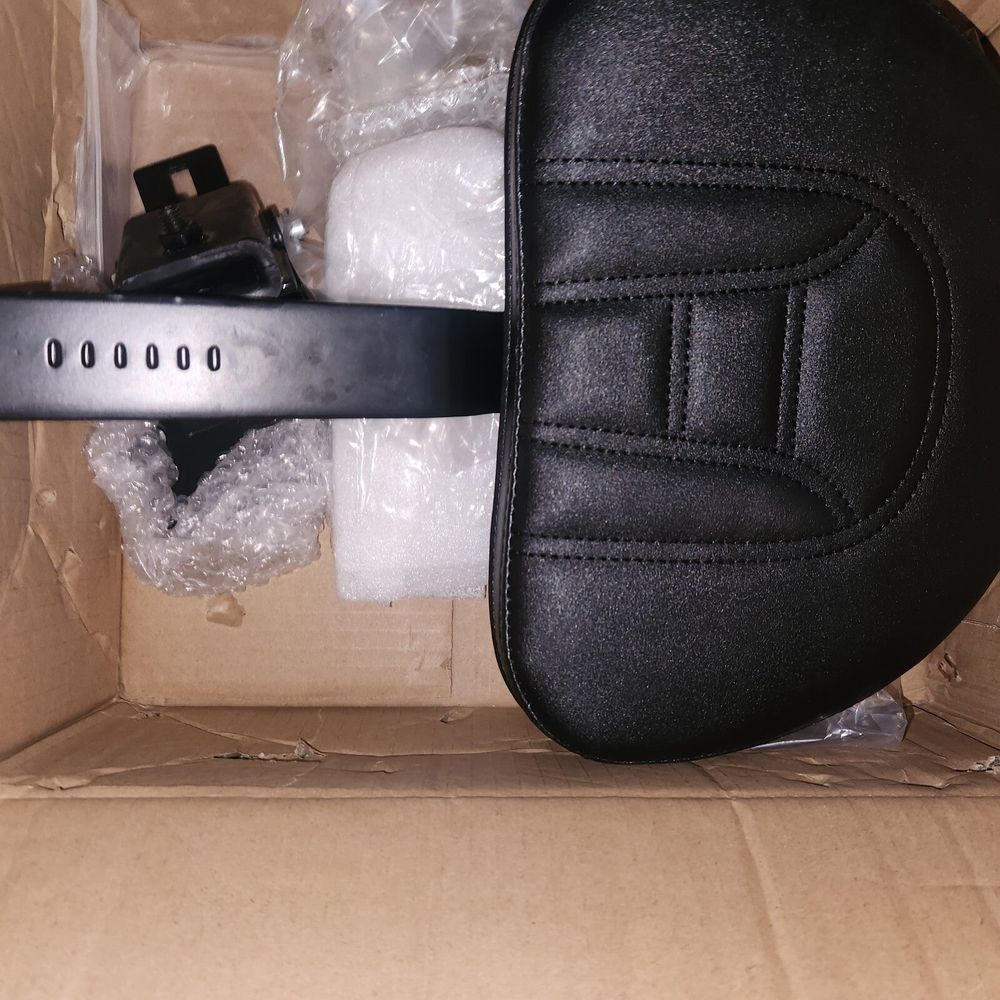 PSLER Adjustable Detachable Plug in Driver Rider Backrest Sissy Bar Backrest fo – a pair of black shoes with a black strap