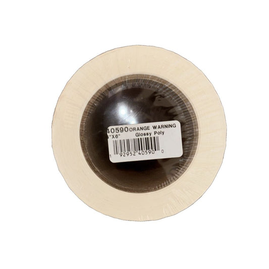 Thermal Transfer 4 x 6 Orange Warning Glossy Polyester UL Label Roll 3-Inch Core, DaveyDooDeals – a white plastic tape with a black stripe