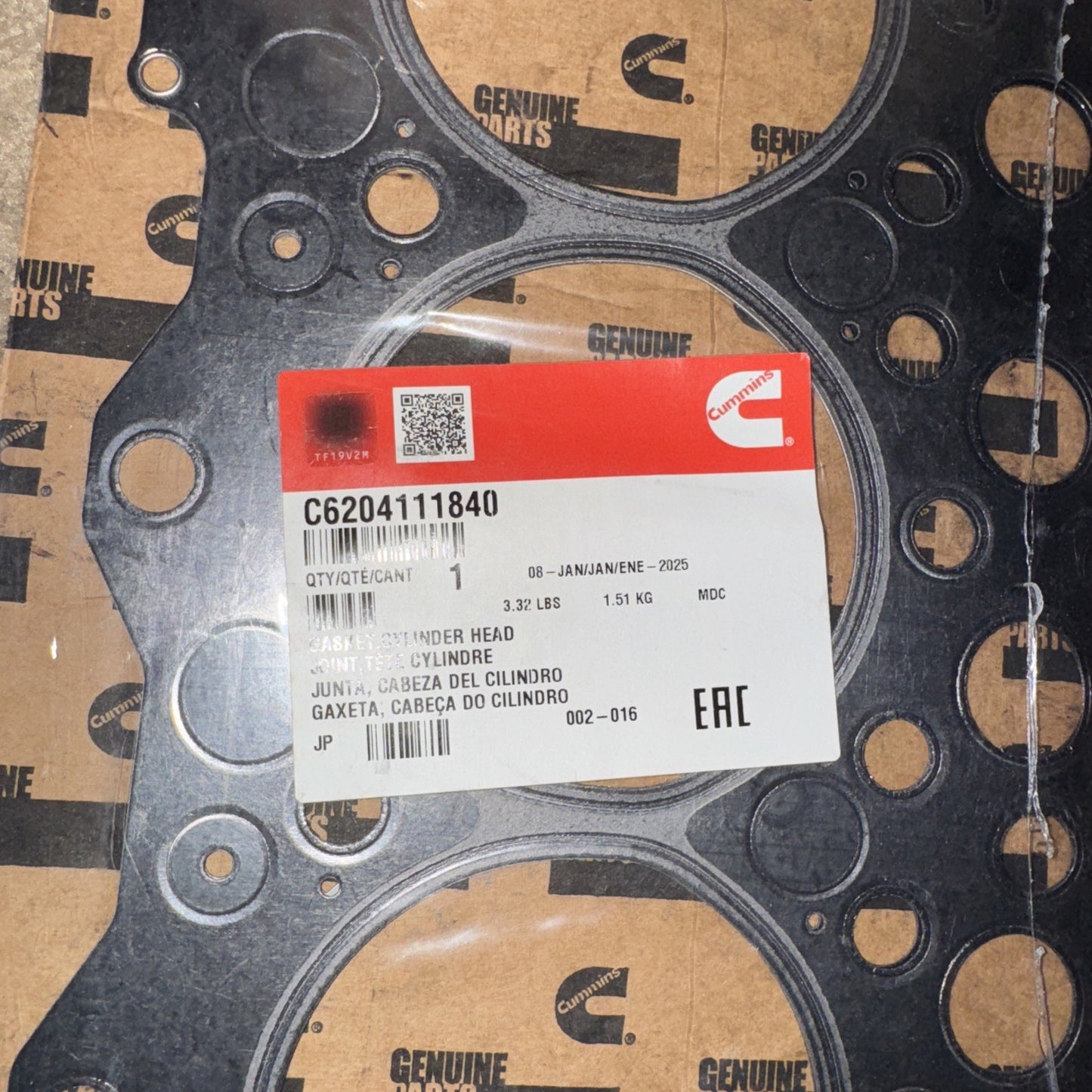 Cummins Cylinder Head Gasket - C6204111840