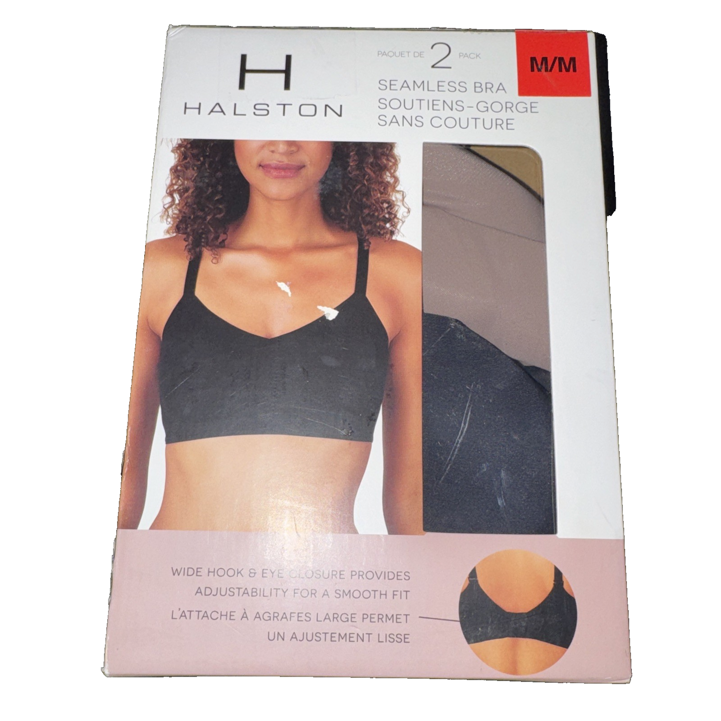 Halston 2 Pack Seamless Bra Colors; Light Brown and Black - Size Medium