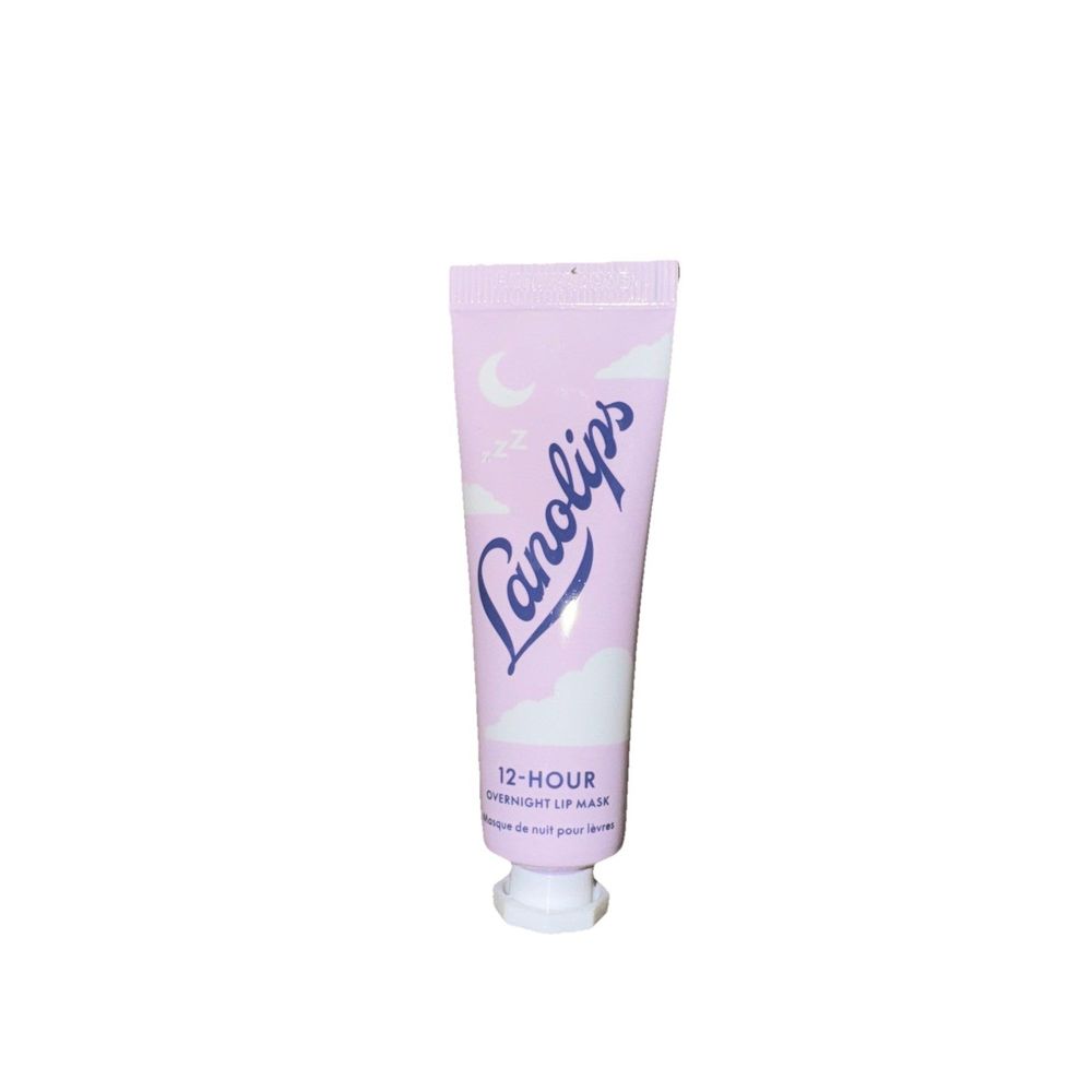 Lanolips 12 Hour Overnight Lip Mask - Rich Lanolin Lip Balm – a tube of pink toothpass with a white tube
