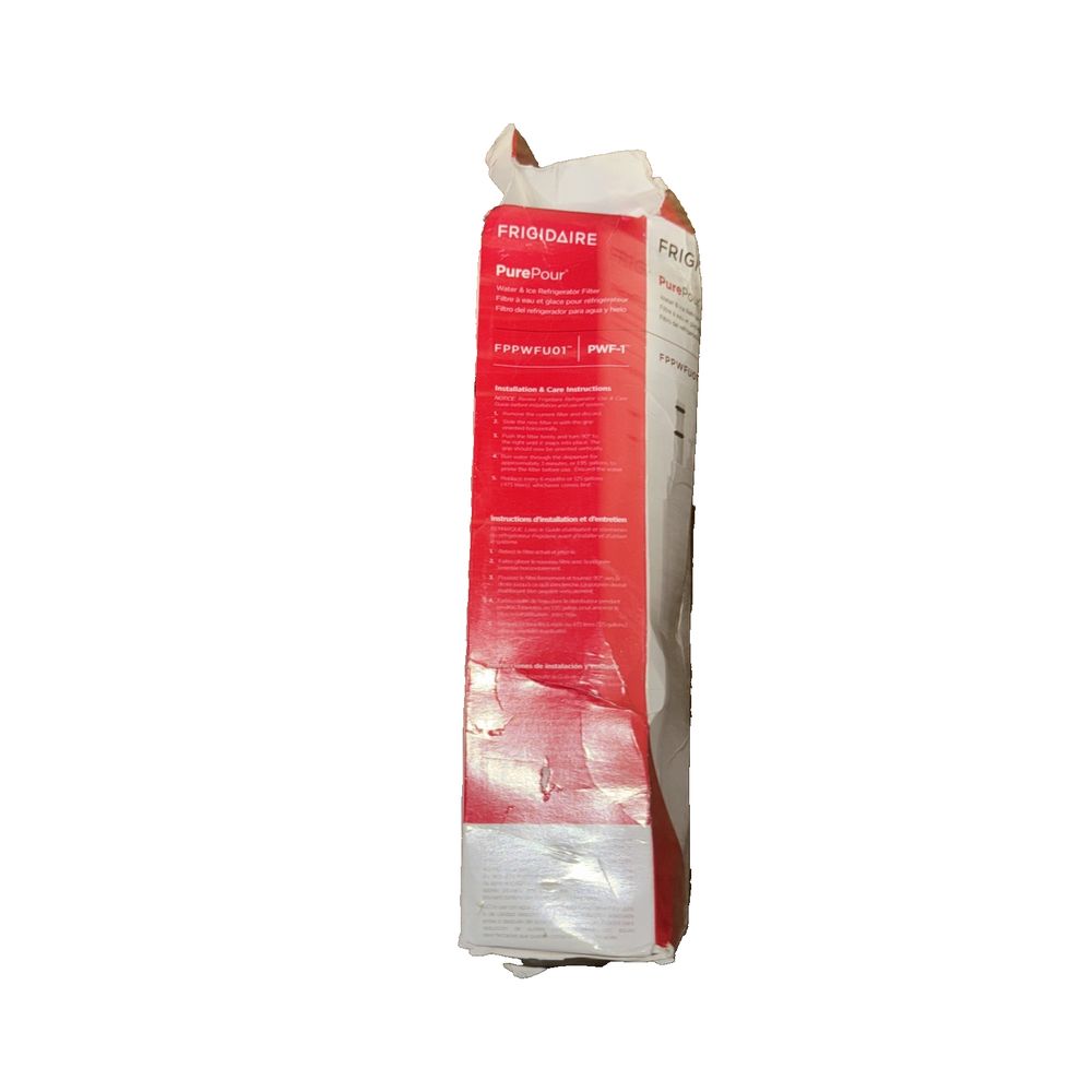 Frigidaire FPPWFU01 PurePour PWF-1 Water – a white package of a red and white packaging