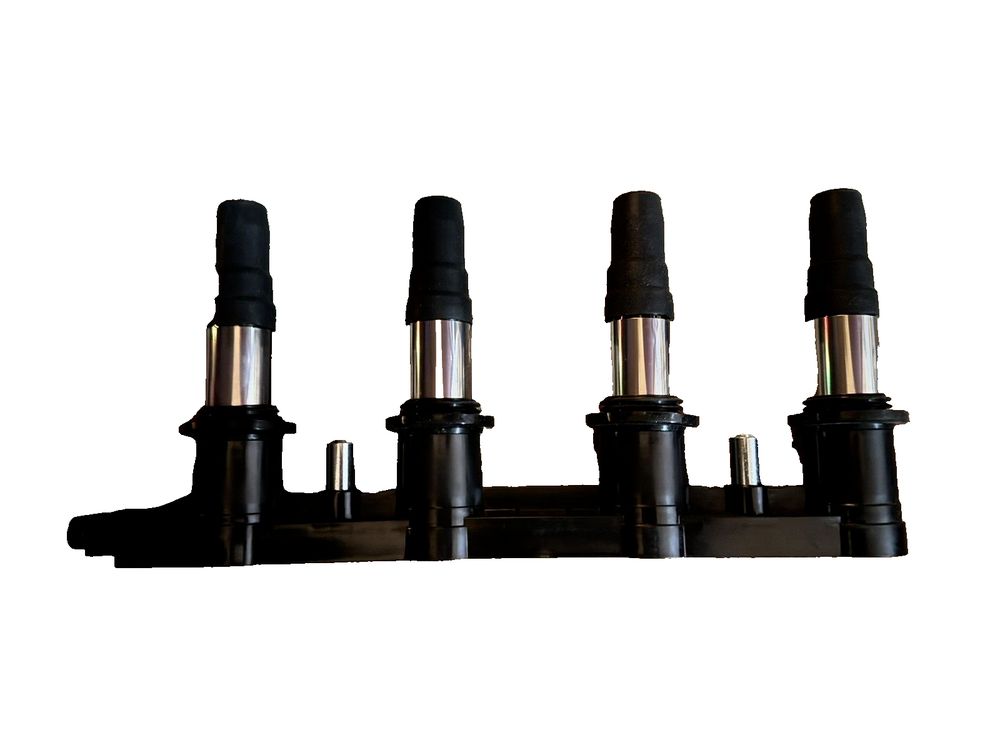 MOAUTO Ignition Coils UF620 25186687 & 4 PCS Iridium Spark Plugs Compatible wit – a set of four black and silver metal screws