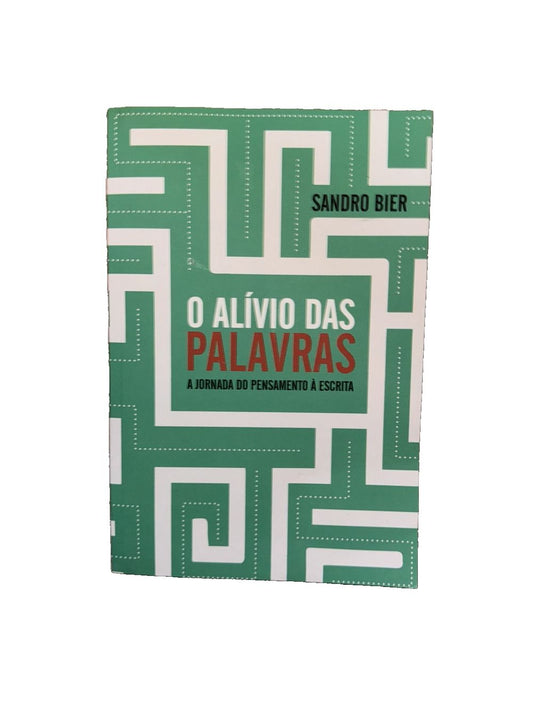 O Alvio das Palavras - A jornada do pensamento escrita, DaveyDooDeals – a green and white book with a white and red design