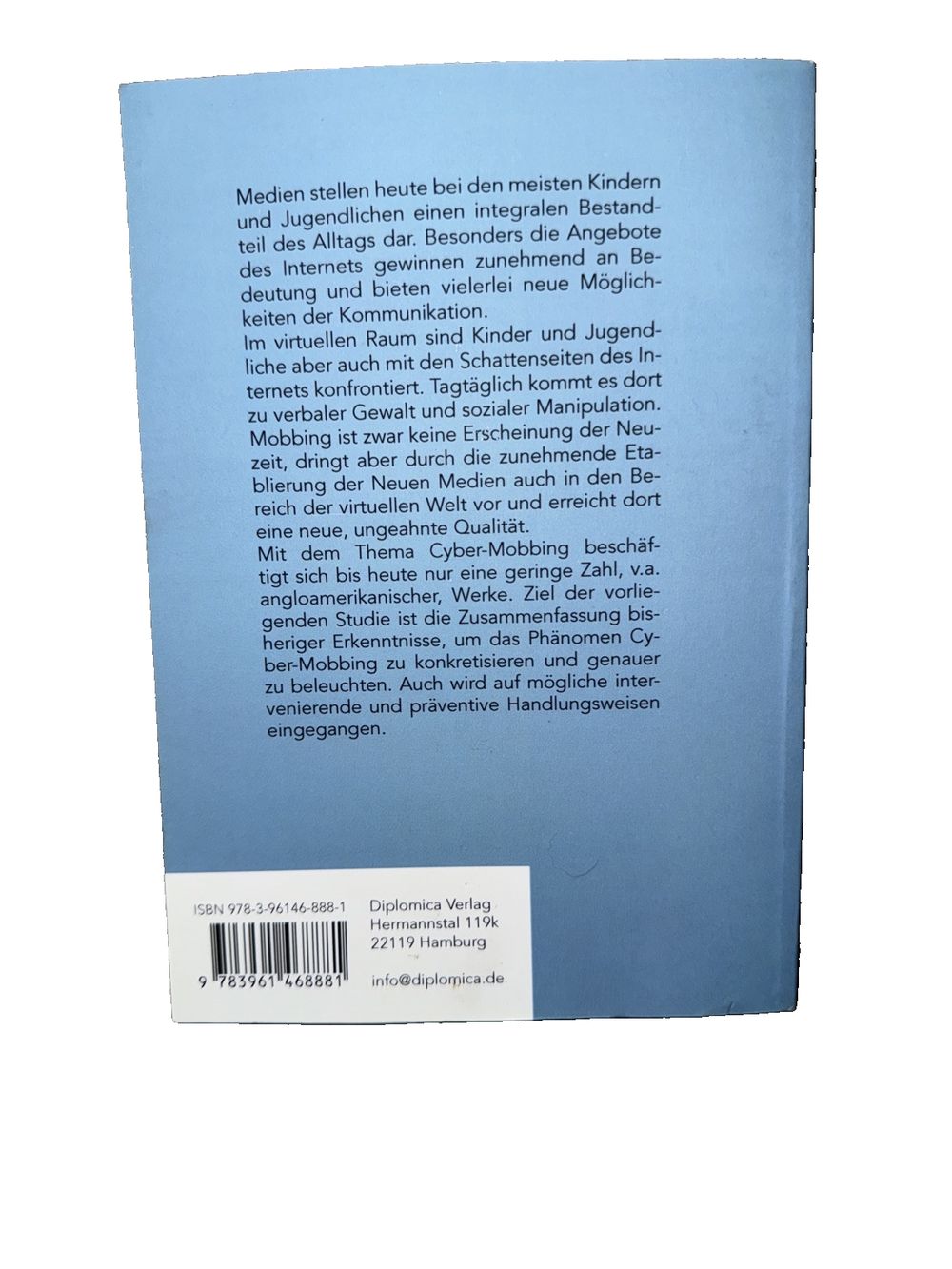 Cyber-Mobbing. Der virtuelle Raum als Schauplatz fr Mobbing unter Kindern und Ju, DaveyDooDeals – the book cover for the book, the book is…