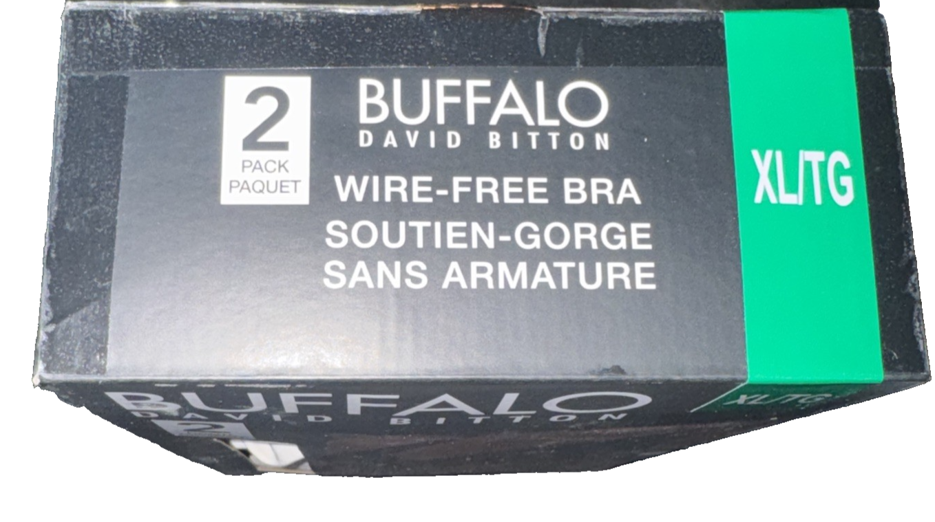 Buffalo David Bitton Wire-Free Bra 2 Pack White And Black Size XL
