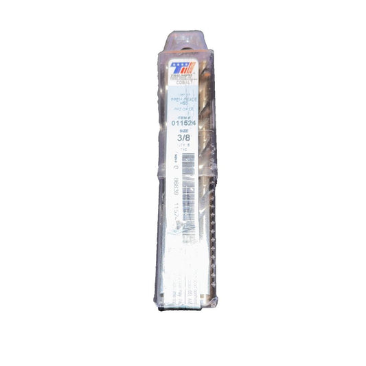 Triumph 011524 Cobalt Bronze Jobber Drill Bits 3/8 6 Pack, DaveyDooDeals – a white plastic tube with a white background
