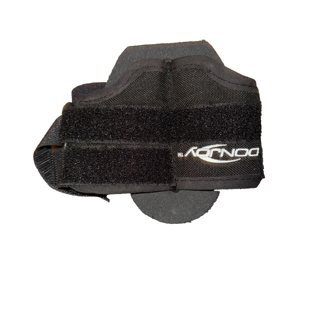 DonJoy, Wrist Wraps, 11-0386-2-06000 Small (Open Box) – a black knee brace with a white logo