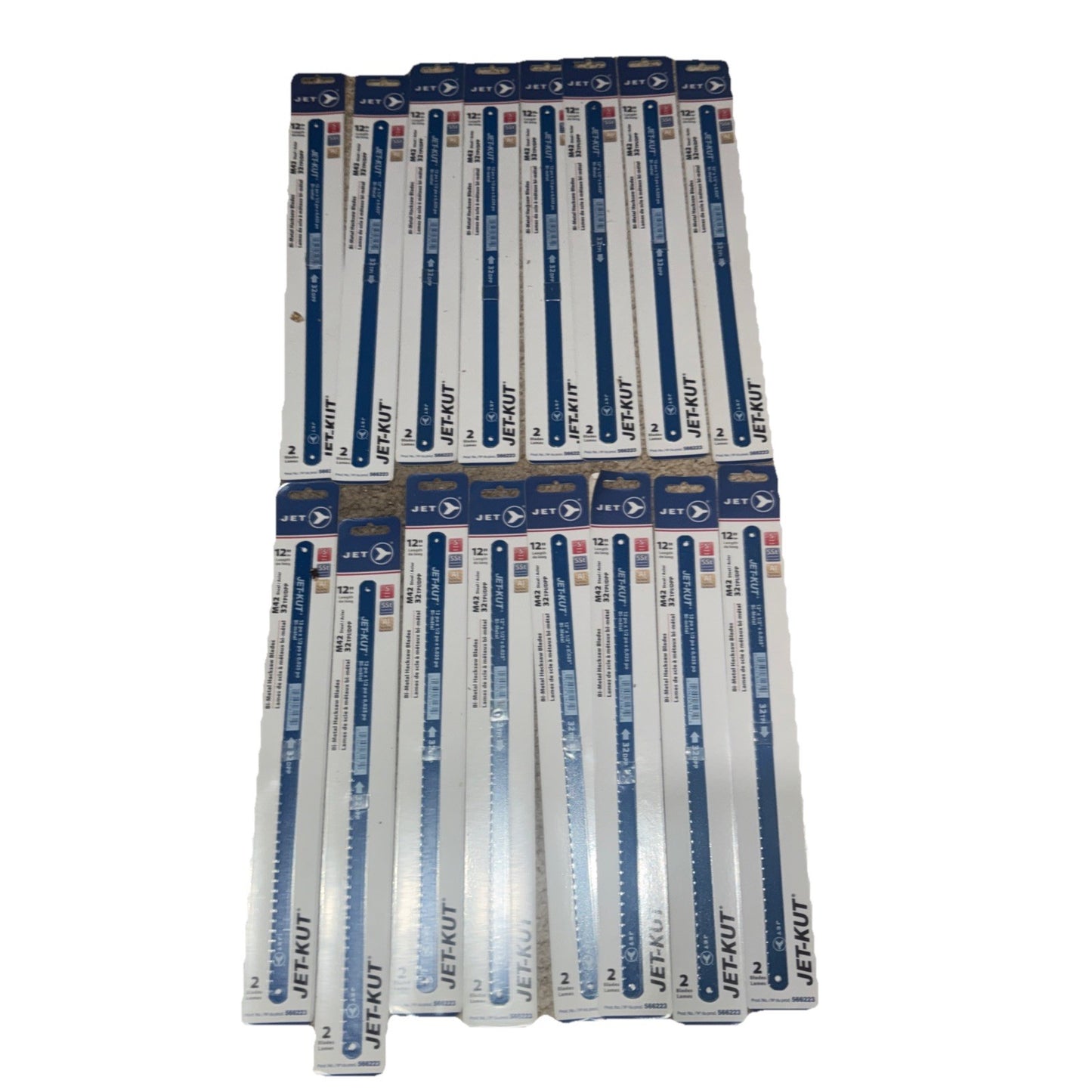 JET 566223 Premium Hacksaw Blade, 1/2 in W x 12 in L 2 Pack Lot of 18 Packs
