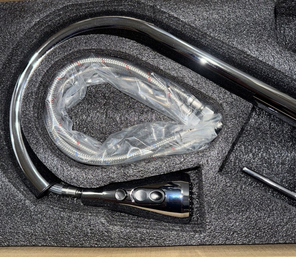 Sanitary Wares Kitchen Faucet Kit Modern Stainless Steel – a vacuum is in a box with a vacuum brush