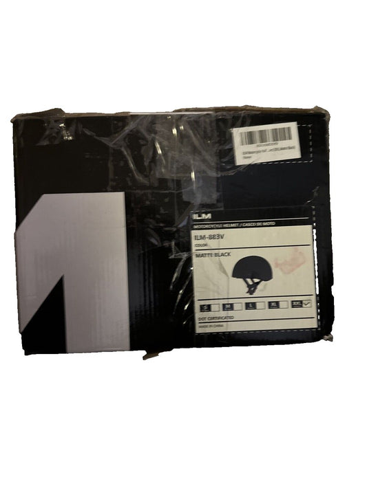 ILM Motorcycle Half Helmet with Sunshield Quick Release Strap Half Face Fit for – a black and white box with a label on it