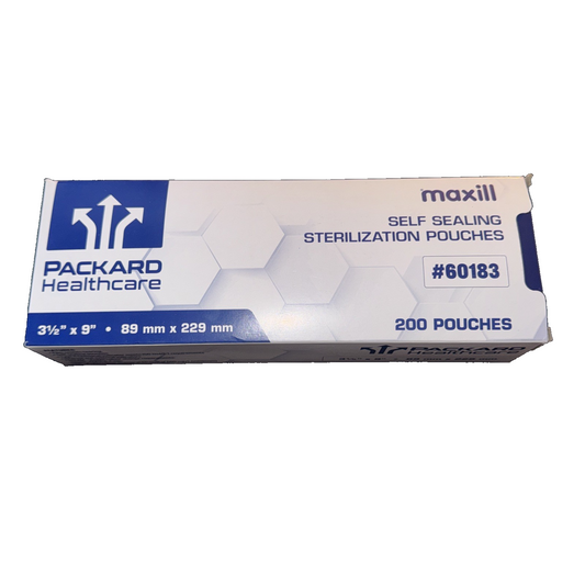 Packard Healthcare Self Sealing Pouches #60183 3 1/2" x 9" 200 Pack