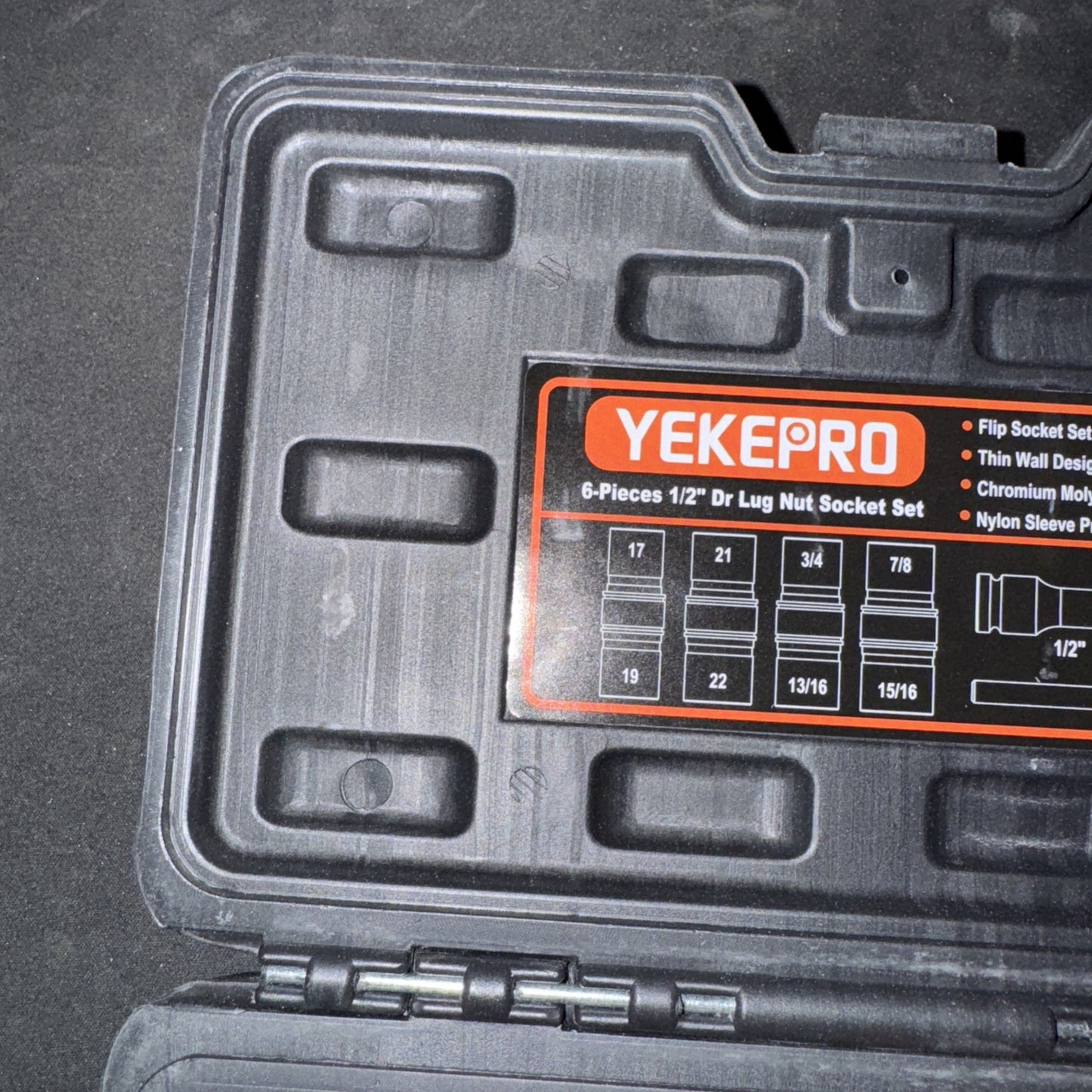 Yekepor 6-Pieces 1/2" Dr Lug Nut Socket Set W12206