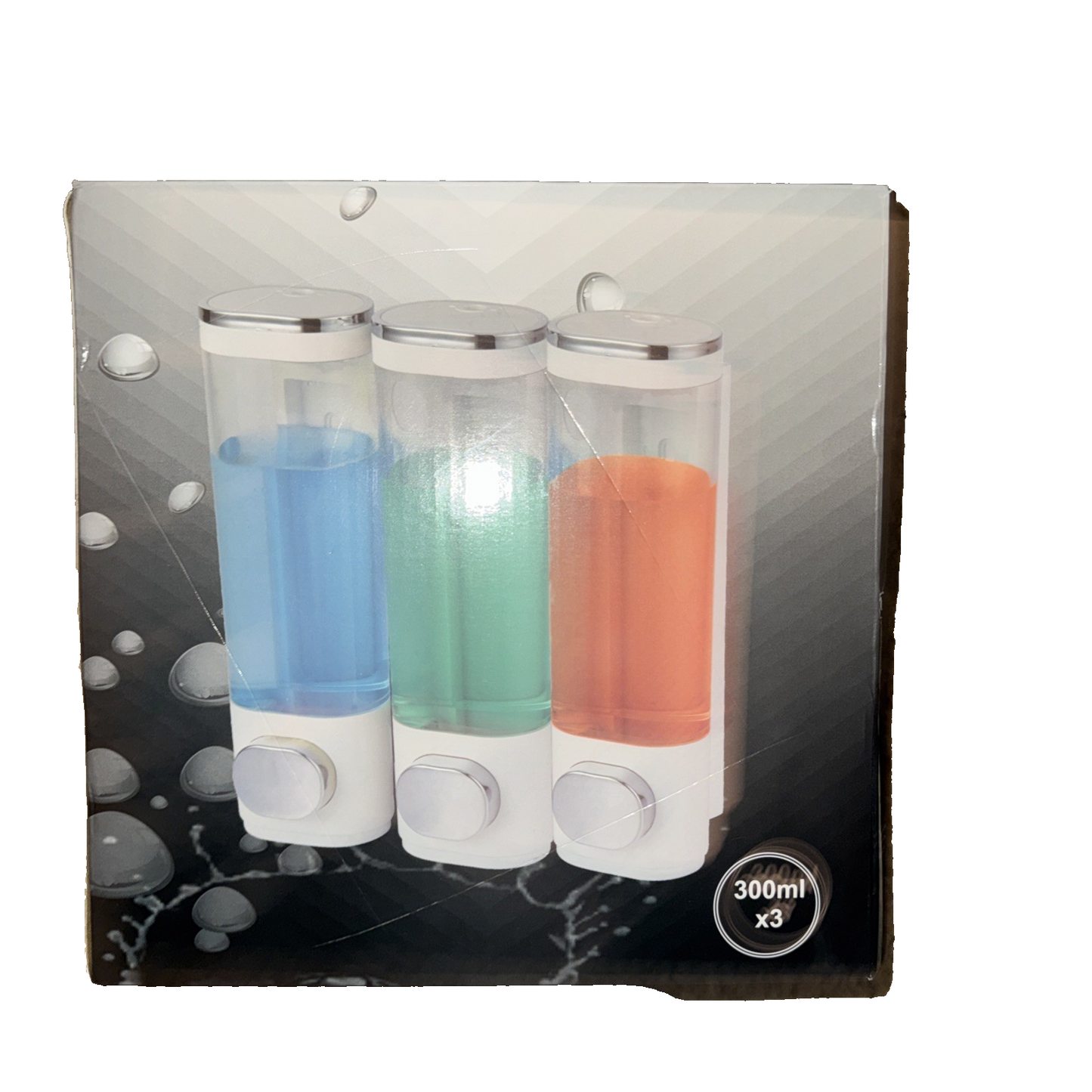 Soap Dispenser with Button 3 Pack 300Ml Capacity Each Black