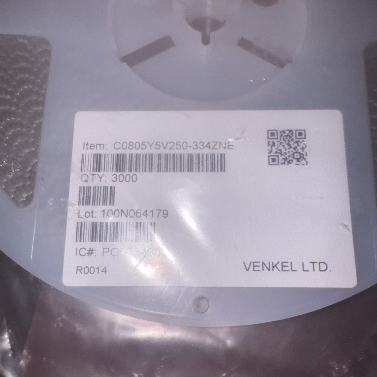 Venkel C0805Y5V250-394ZNE 0.39µF 25V Y5V 0805 SMD MLCC Capacitor 3000 Pack
