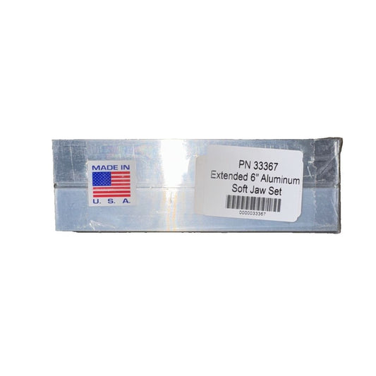 PN 33367 Extended 6" Aluminum Soft Jaw Set for Vice | Premium Vice Jaws, DaveyDooDeals – a piece of aluminum foil with a sticker on it