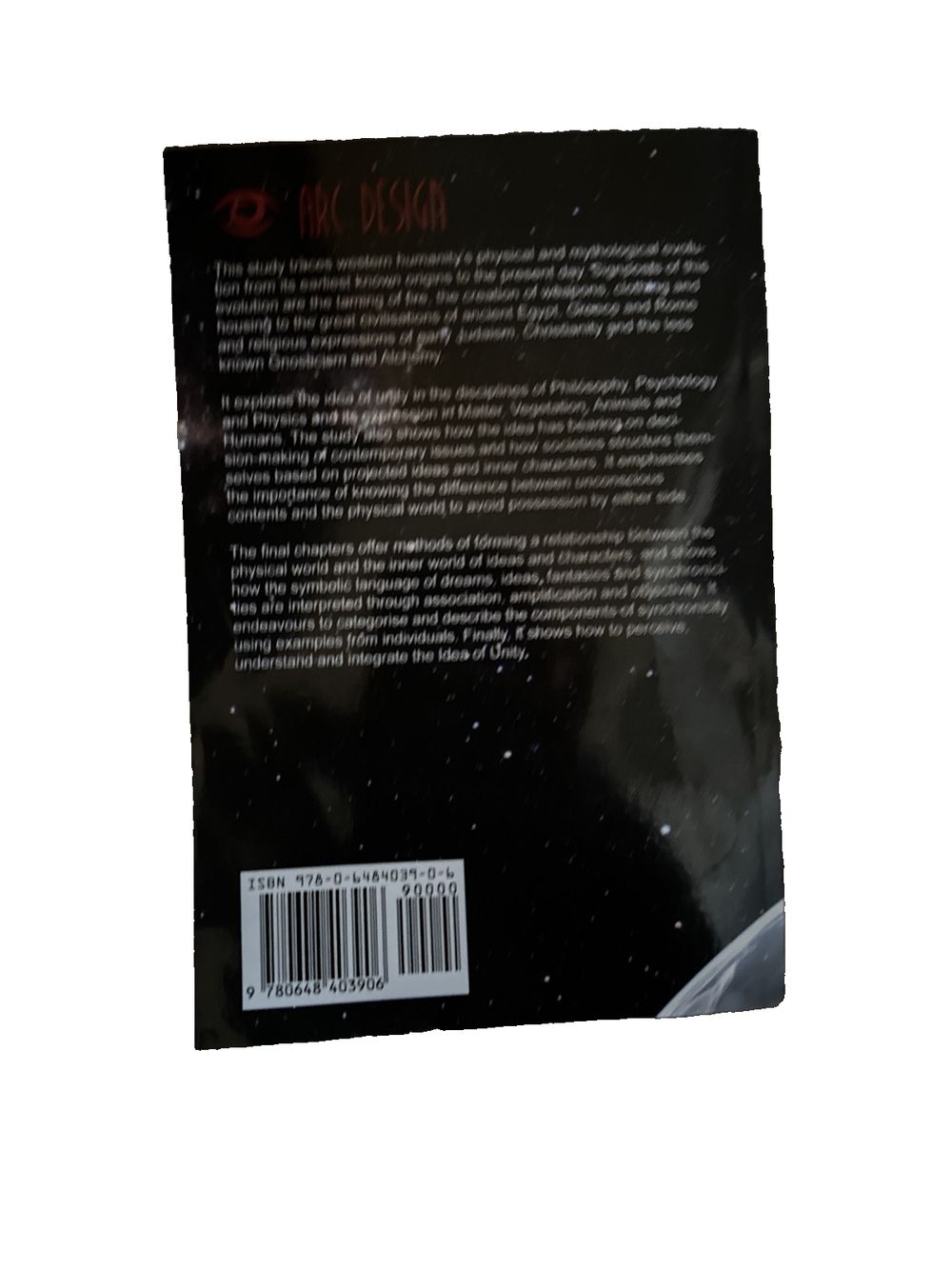 The Idea of Unity By Edward Merkus, DaveyDooDeals – the back cover of the book, with a black background