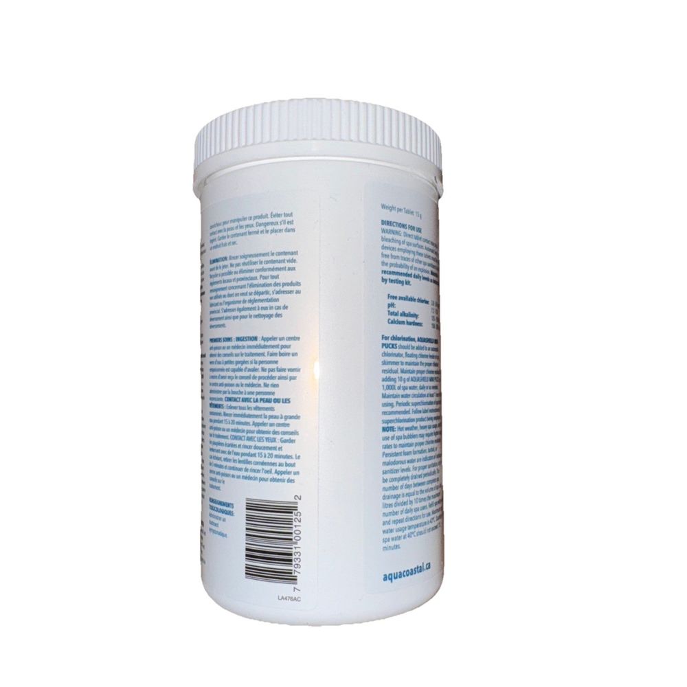 Aqua Shield Chlorine Mini Pucks 1kg, AquaShield – a bottle of white liquid with a white cap