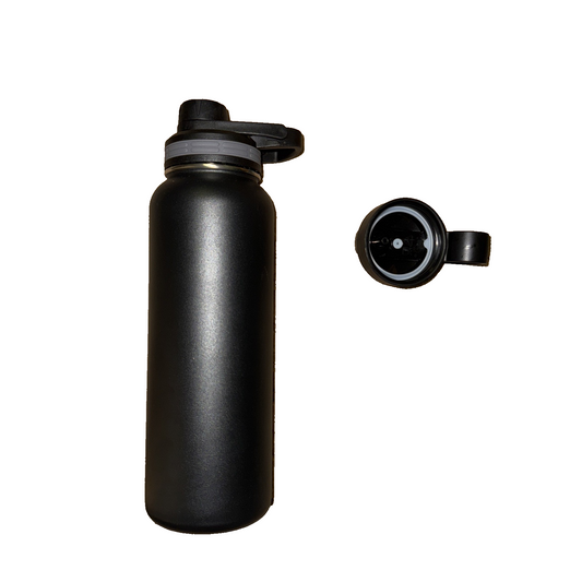 ThermoFlask Insulated Water Bottle 1.2L Black Stainless Steel + Extra Sip Lid