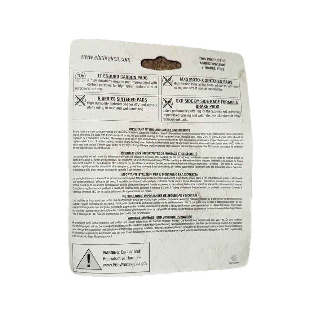 EBC Brakes FA165R Disc Brake Pad Set – a white label with a black and white label