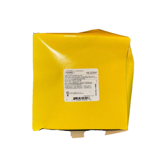 Hubbell Wiring Systems HBL2030AP Twist-Lock Safety-Shroud Straight Watertight Wa – a yellow plastic bag with a label on it
