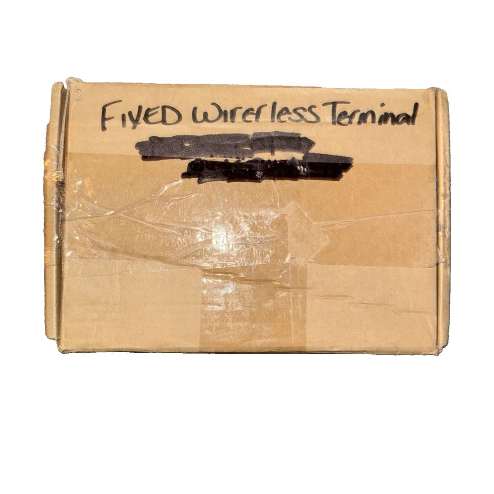 Fixed Wireless Terminal, Unbranded – a cardboard box with a piece of paper on it