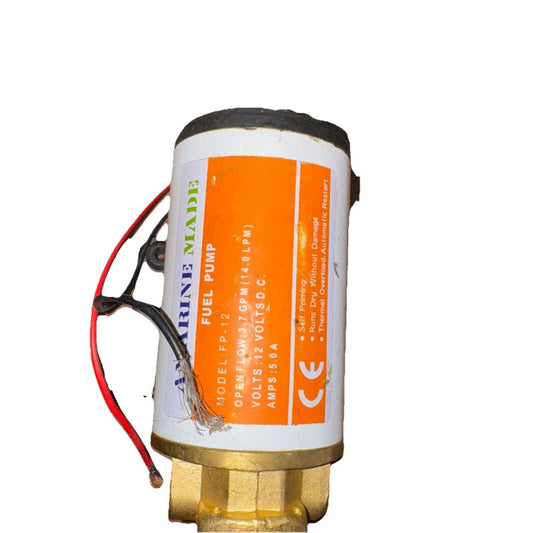 Amarine-Made 12v Scavenge Impellor Gear Pump- For Water Diesel Fuel Scavenge Oil – a small, yellow, plastic, and metal water pump
