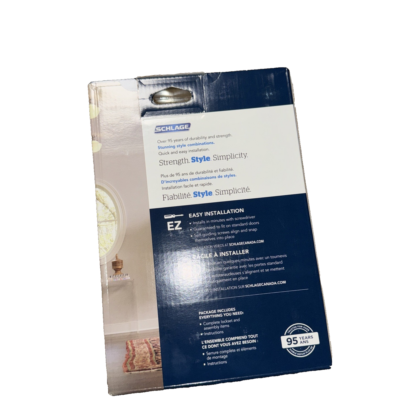 Schlage 061045473877 Accent Passage Lever - Satin Nickel