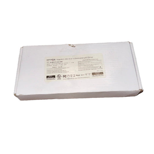 Diffusion Triac/0/1-10V 5-in-1 DImmable LED Driver DLMULTI-024-30W