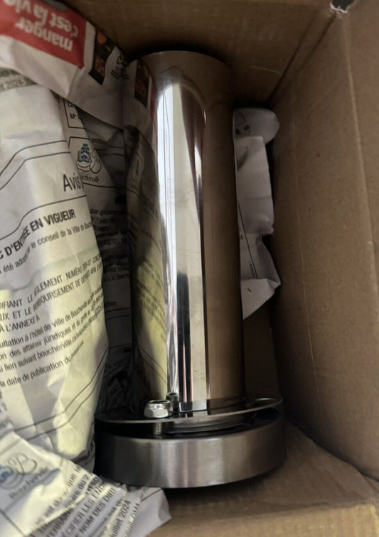 Exhaust Silencer,Stainless Steel Car Adjustable Removable Exhaust Muffler Round, Unbranded – a box with a silver coffee pot inside