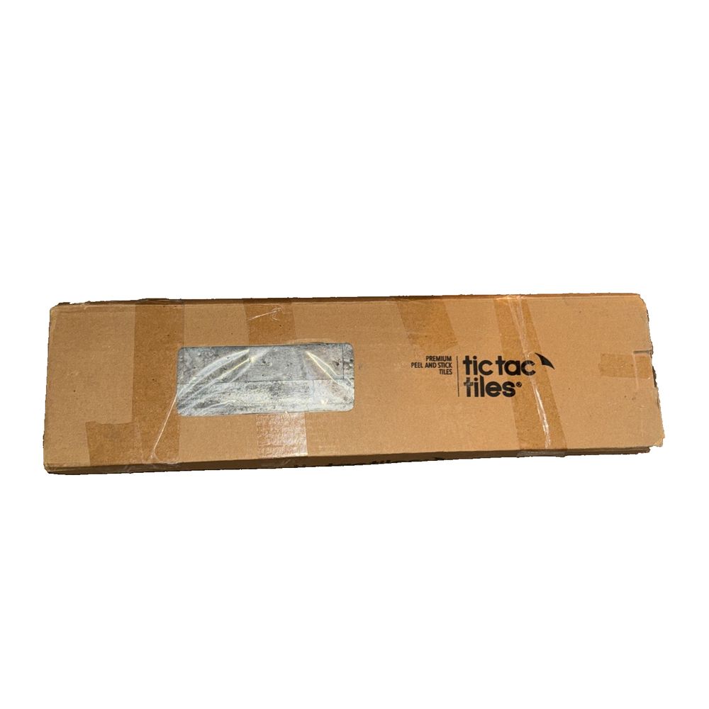 Durable Oyster Gray Peel & Stick Stone Tiles 12-Sheet Pack for Interior Upgrade – a box of plastic bags