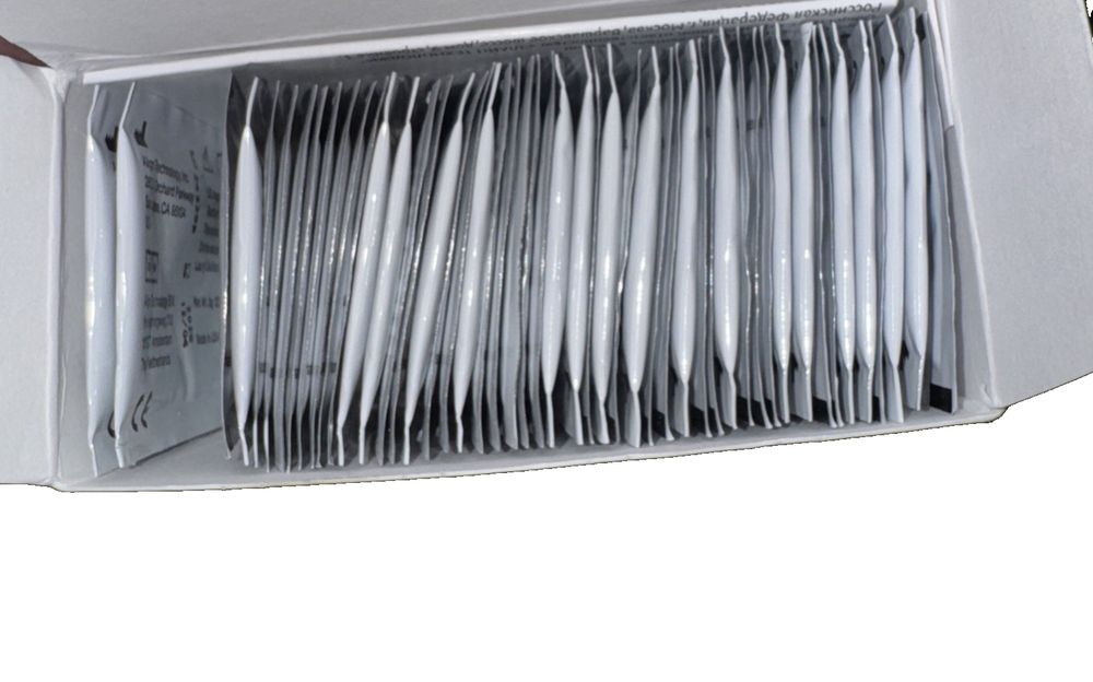 Invisalign Cleaning Crystals 50 Packets – a silver metal mailbox with a white background