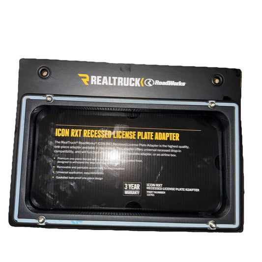 RealTruck RoadWorks | ICON RXT Recessed License Plate Adapter | 10701, DaveyDooDeals – the realtekr receiver is shown in the image