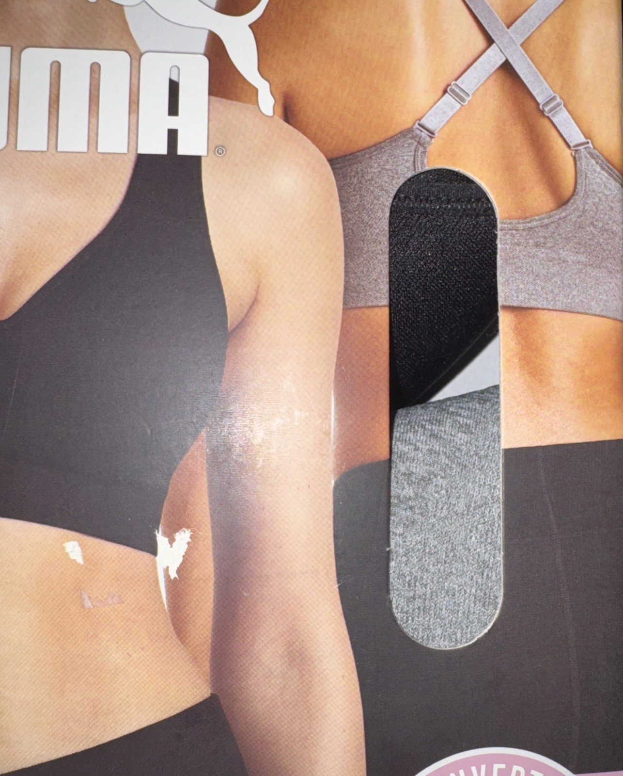 Puma 2 Pack Sports Bra Colors Grey And Black Size Medium