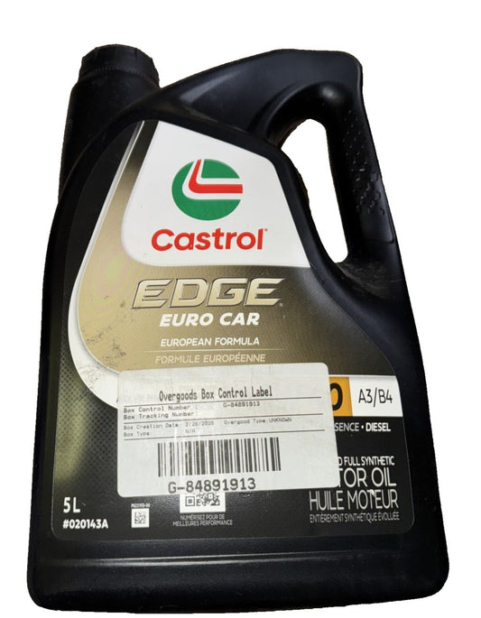 5W40 Edge Synthetic Motor Oil - 5 L, Castrol – castro euro gear oil 5w50