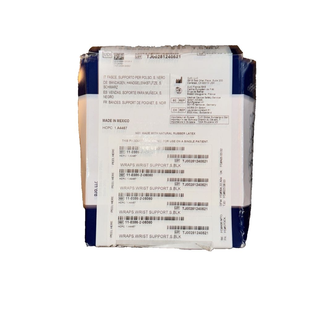 DonJoy, Wrist Wraps, 11-0386-2-06000 Small (Open Box) – a receipt with a barcode on it