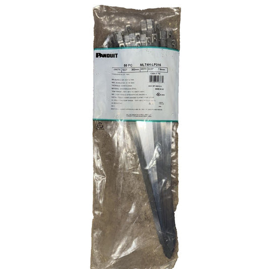 Panduit MLT4H-LP316 MLT Self-Locking Cable Tie, Heavy, 316 Stainless Steel, 14.3 – a bag of plastic clips
