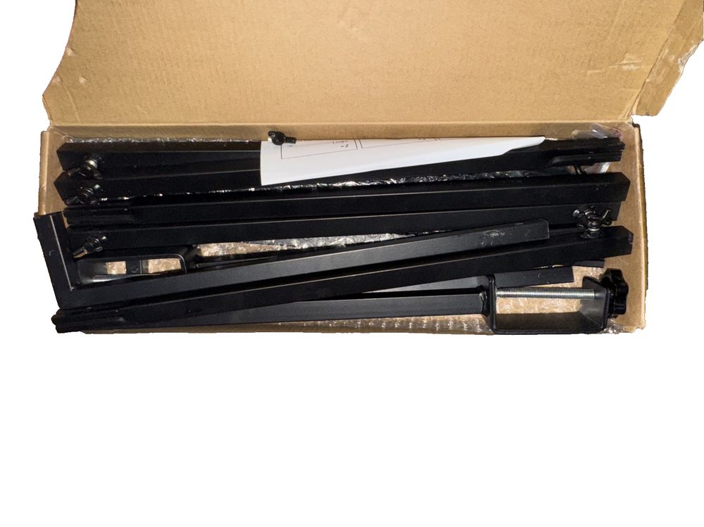 Fomcet Over the Table Rid Stand With Clamps 40" tall – a box of black plastic clips