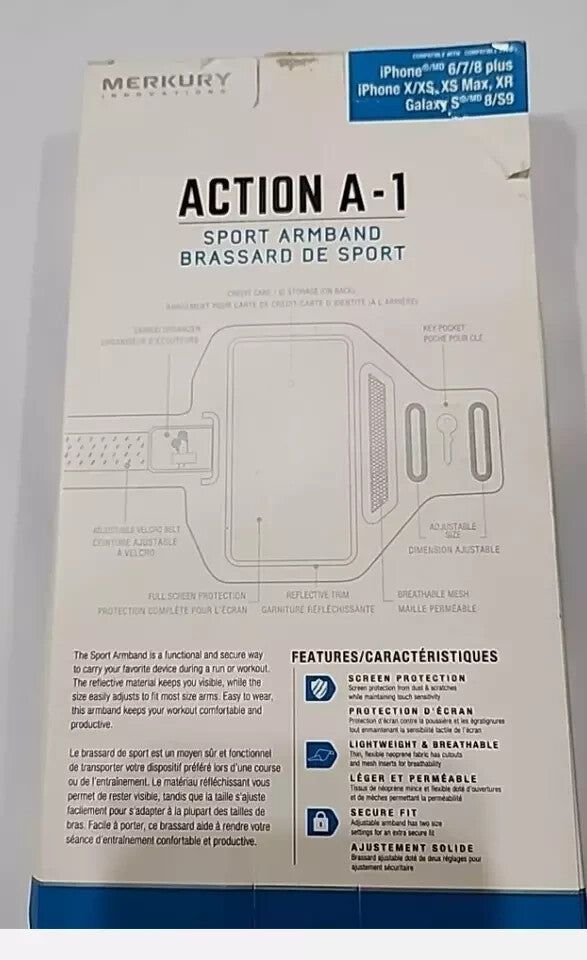 Action A-1 Sport Armband for Phones Up to 5.5" - Workout Running Gym Accessory, Merkury – actia softband sport for apple watch