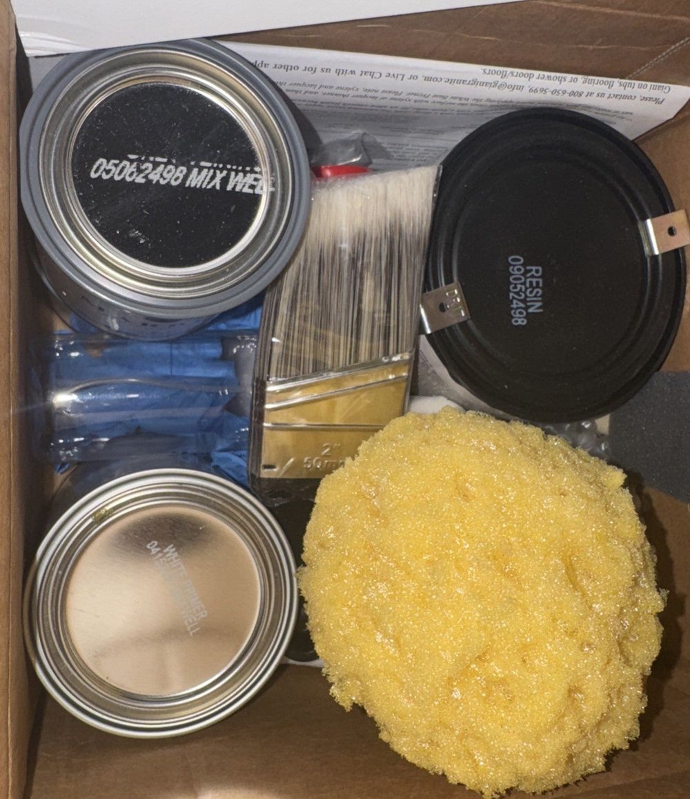 Giani Quartz Easy Epoxy - Small Project Countertop Paint Kit Carrara White, DaveyDooDeals – a box with a box of food and a container of food