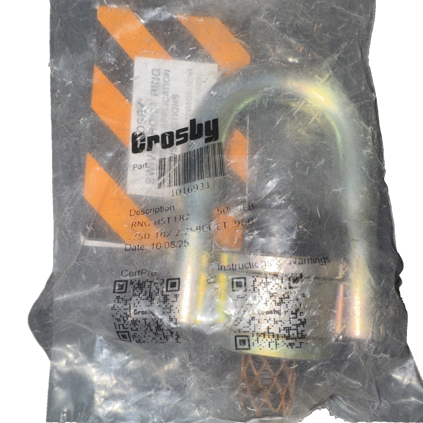Crosby 1016931 HOIST RING, 5,000 LB WORKING LOAD LIMIT,
