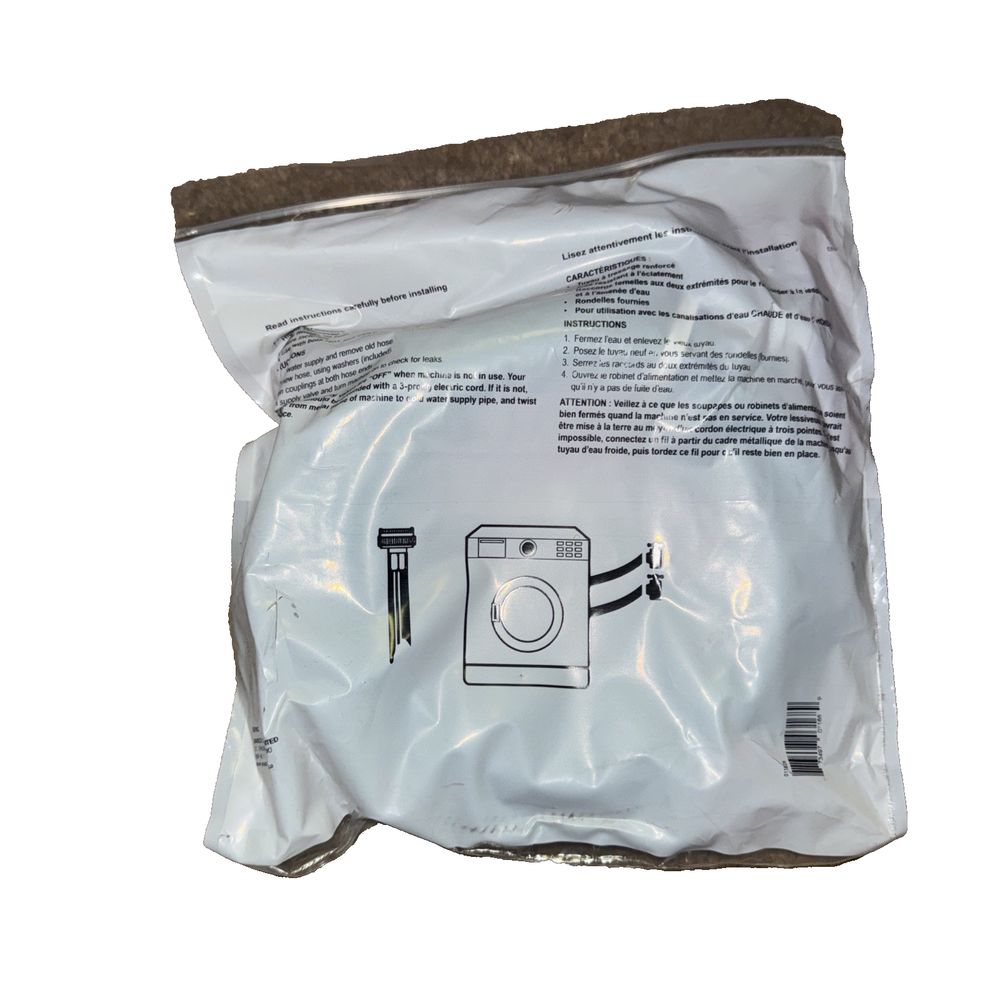 Master Plumber 531C, High Pressure Washing Machine Hose, 3/4-Inch x 60-Inch – a bag of white plastic bags with a brown handle