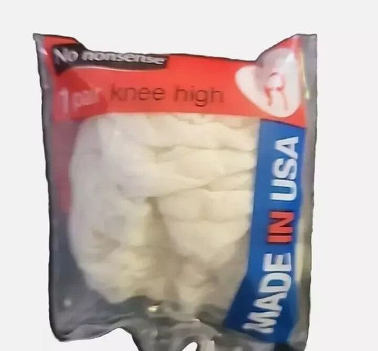 No Nonsense Knee Highs - Regular Size Ivory - Comfortable & Durable Hosiery – a bag of white sugar