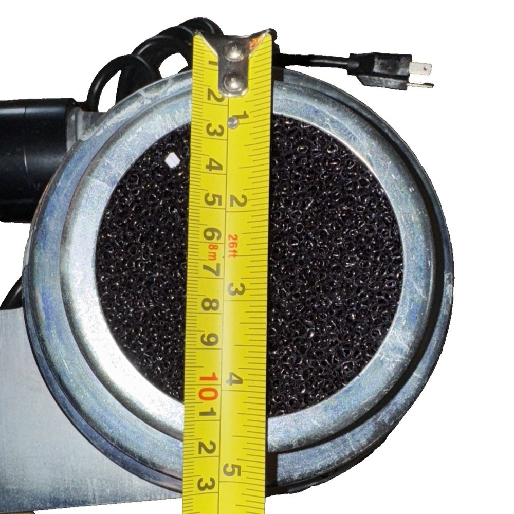 Furnace Draft Inducer/Wood Stove Fan, DaveyDooDeals – a measuring tape is on top of a metal object