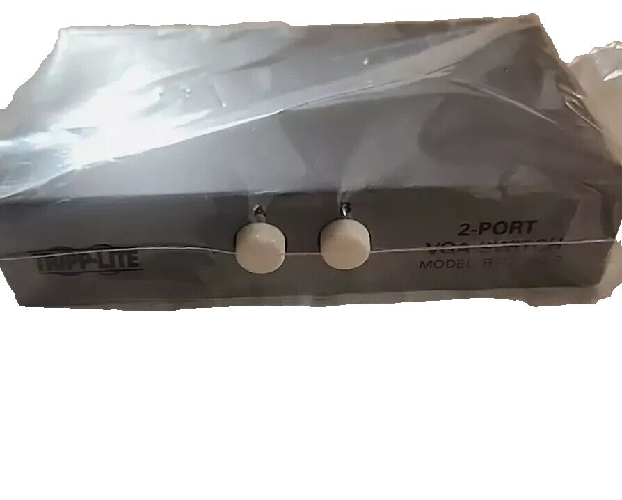 Tripp Lite B112-002-R 2-Port VGA/SVGA Video Switch HD15 Push-Button Switch – a black plastic bag with a white handle
