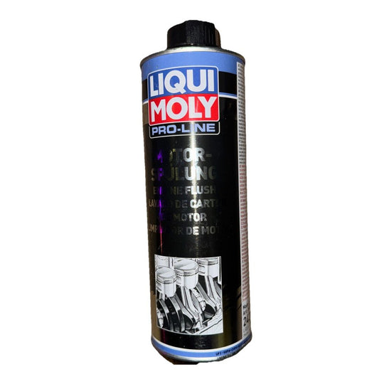 LIQUI MOLY 2427 Pro-Line Engine Flush Engine Cleaner Oil Additive 500Ml – a spray can of black paint on a white background
