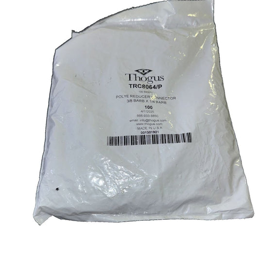 THOGUS TRC8064/P Reducing Coupling 3/8x1/4 In Barbed 100 Pack – a bag of white powder