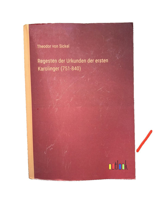 Regesten der Urkunden der ersten Karolinger (751-840), DaveyDooDeals – a red book with a red cover and a red pencil