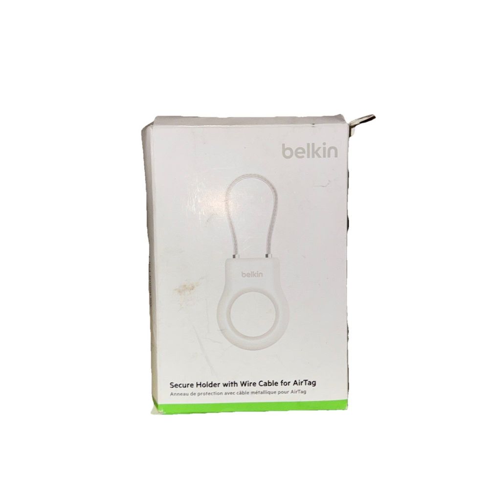 Belkin Secure Holder with Wire Cable for AirTag – the box for the light bulb
